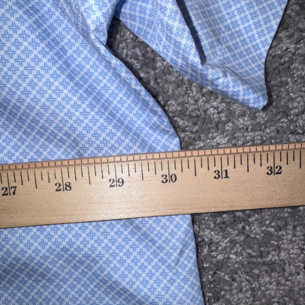 Roundtree & Yorke Gold Label Shirt Mens Non-Iron Geometric Blue 3XB NEW - Picture 8 of 8